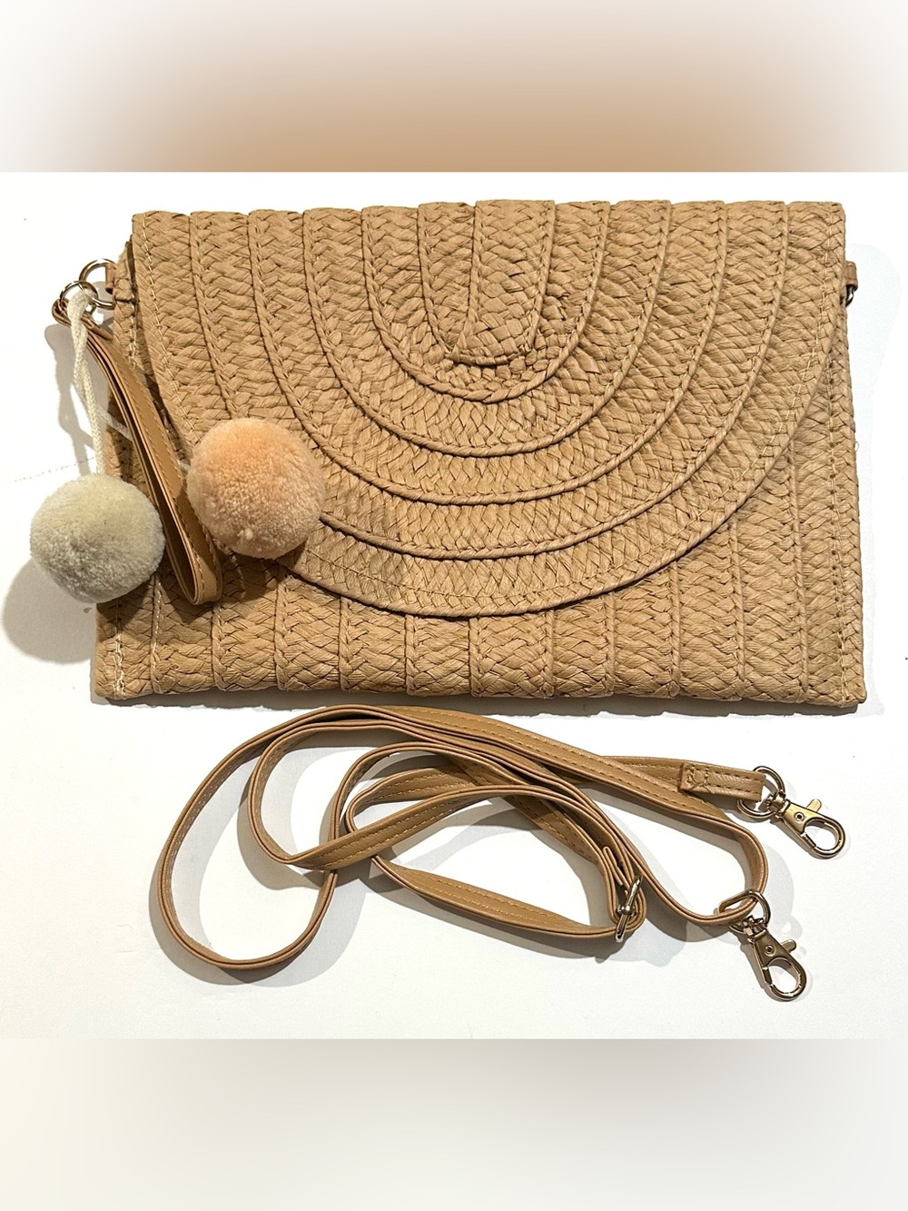 NEW, Women Straw Shoulder Bag Woven Beach Purse Summer Crossbody Clutch - Picture 7 of 15